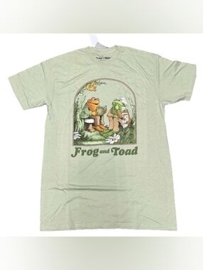 Frog and Toad Graphic Tee in Sage Green - Large Unisex